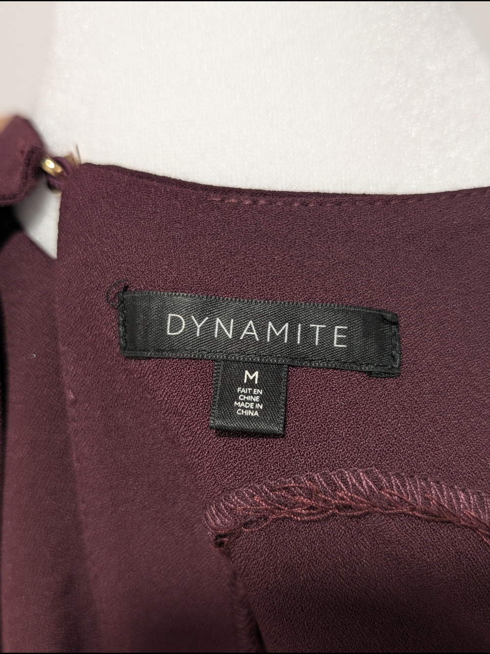 Dynamite Sleeveless Crewneck Open Back Shell Blouse in Deep Burgundy - Picture 6 of 7